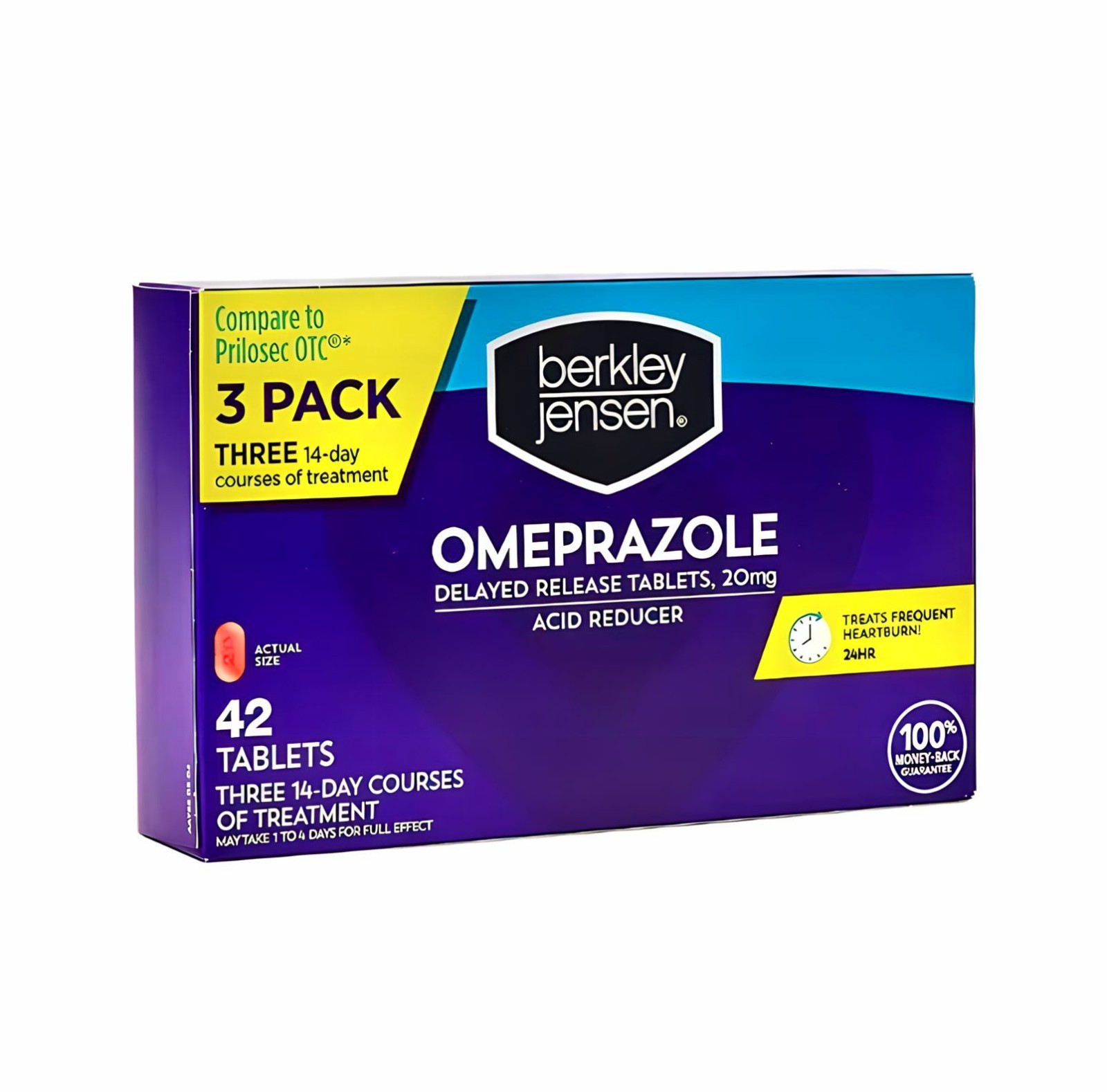 Berkley Jensen Omeprazole 20 mg Delayed Release, 42 Count (Pack of 1) 01/2027+