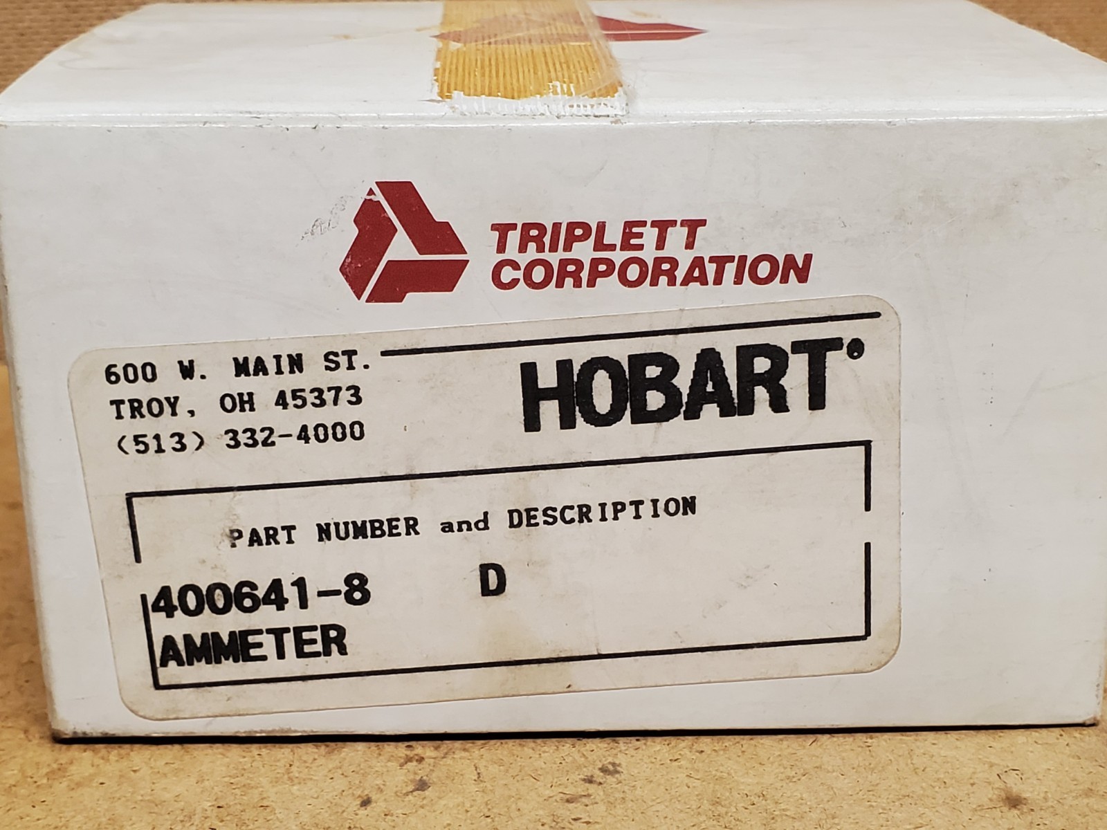 Hobart 400641-8  0-800 A DC Amperes Gauge Ammeter - NEW
