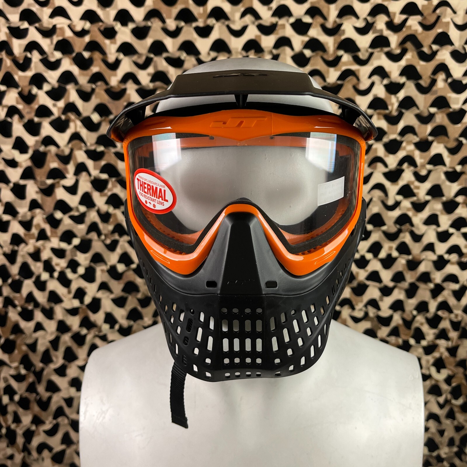 NEW Jt ProFlex Thermal Paintball Mask - Black/Orange w/ Clear Lens