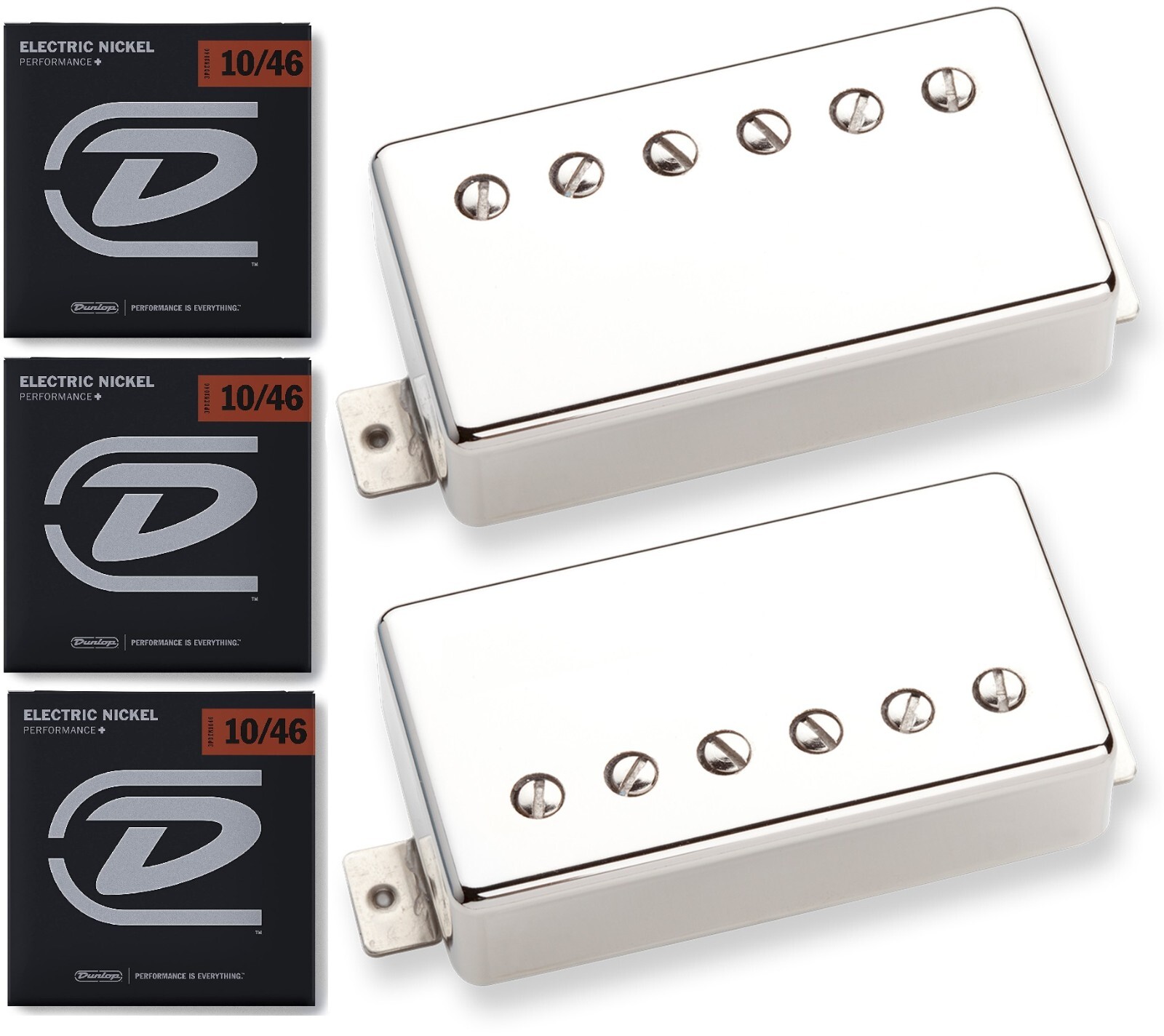Seymour Duncan High Voltage Nickel Set Bridge & Neck + 3 Free String Sets