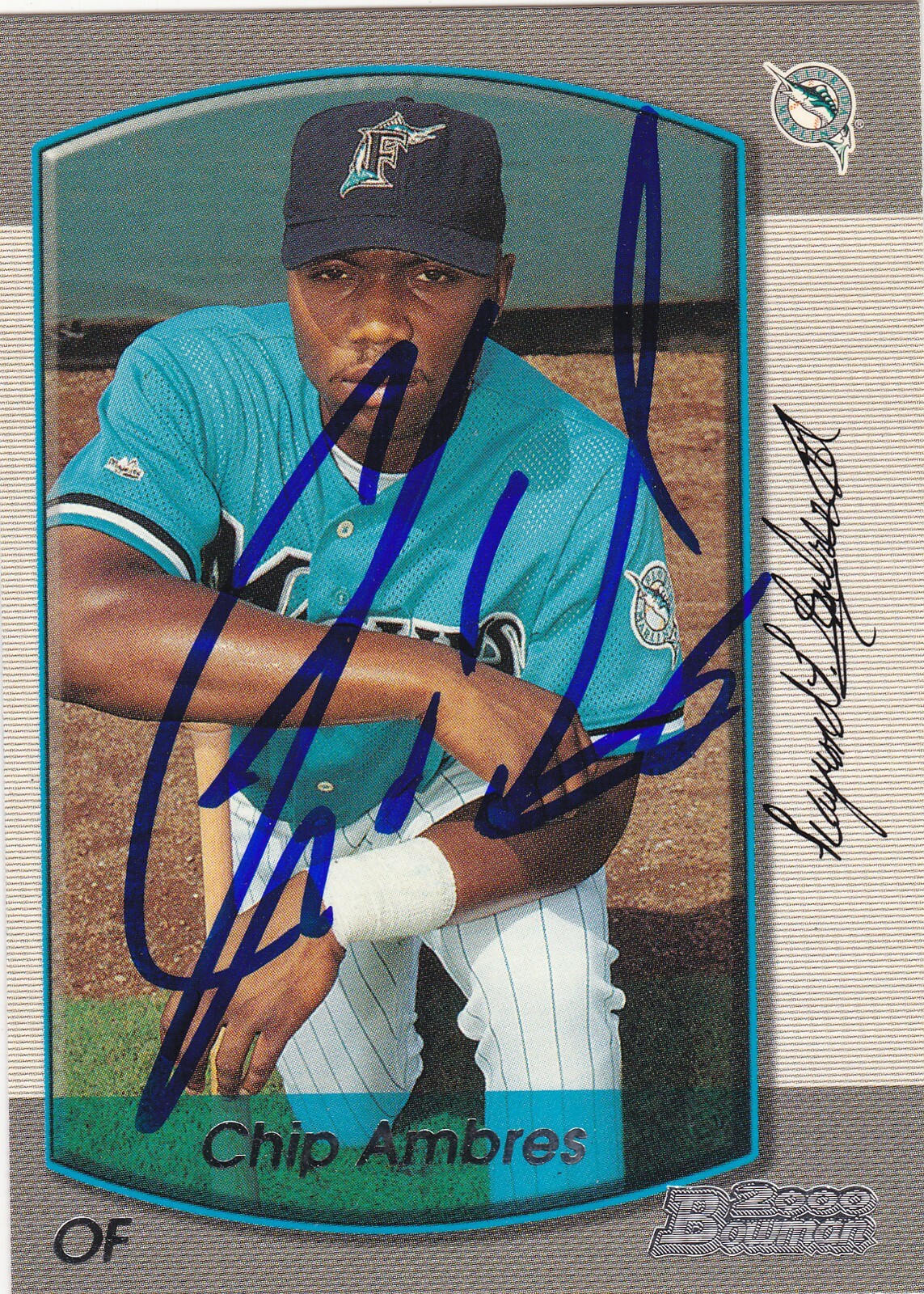 CHIP AMBRES MIAMI MARLINS SIGNED CARD NEW YORK METS KANSAS CITY ROYALS PADRES