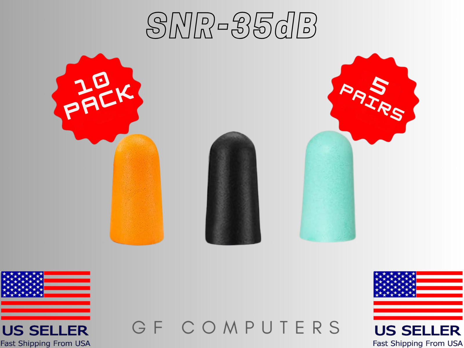 10 PACK Ultra Soft Foam Ear Plugs Noise Cancelling Sound Outdoors Shooting NEW