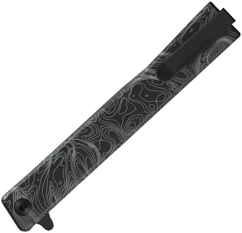 Ocaso Solstice Linerlock PVD Topo Folding Knife Black