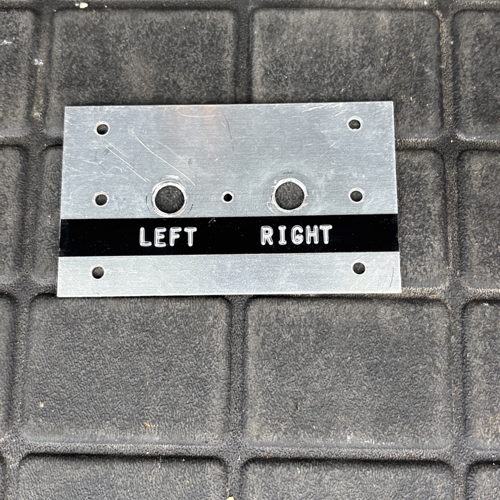 Left Right Metal Legend Plate USIP HAM Radio Motorola Gear 4 1/4"x2 1/2"
