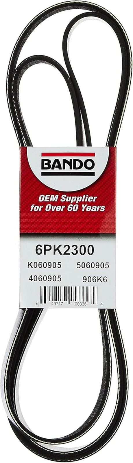 6PK2300 OEM Quality Serpentine Belt Black
