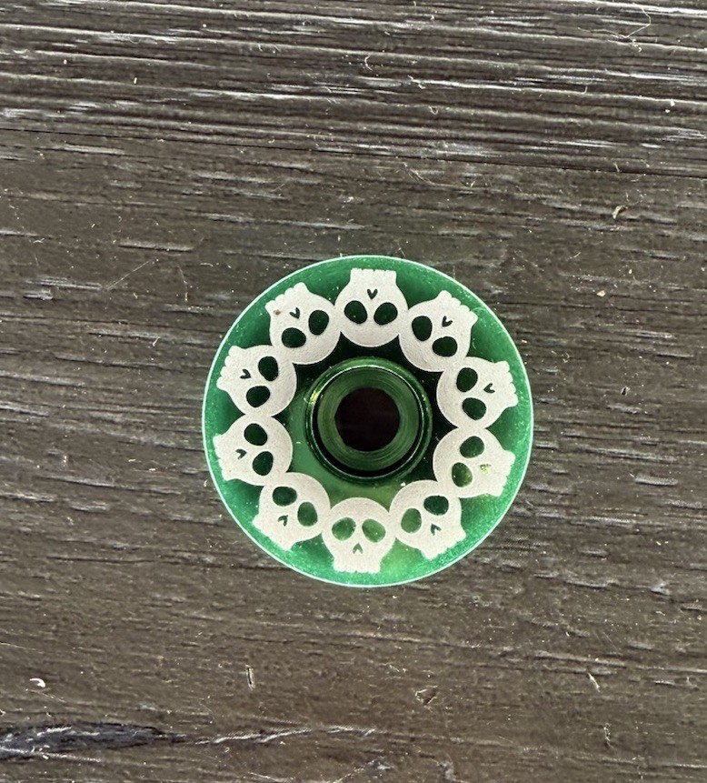 Skull Ring Bike Headset Top Cap 1 1/8" Green Stem Cap Skull Road Mountain Bike