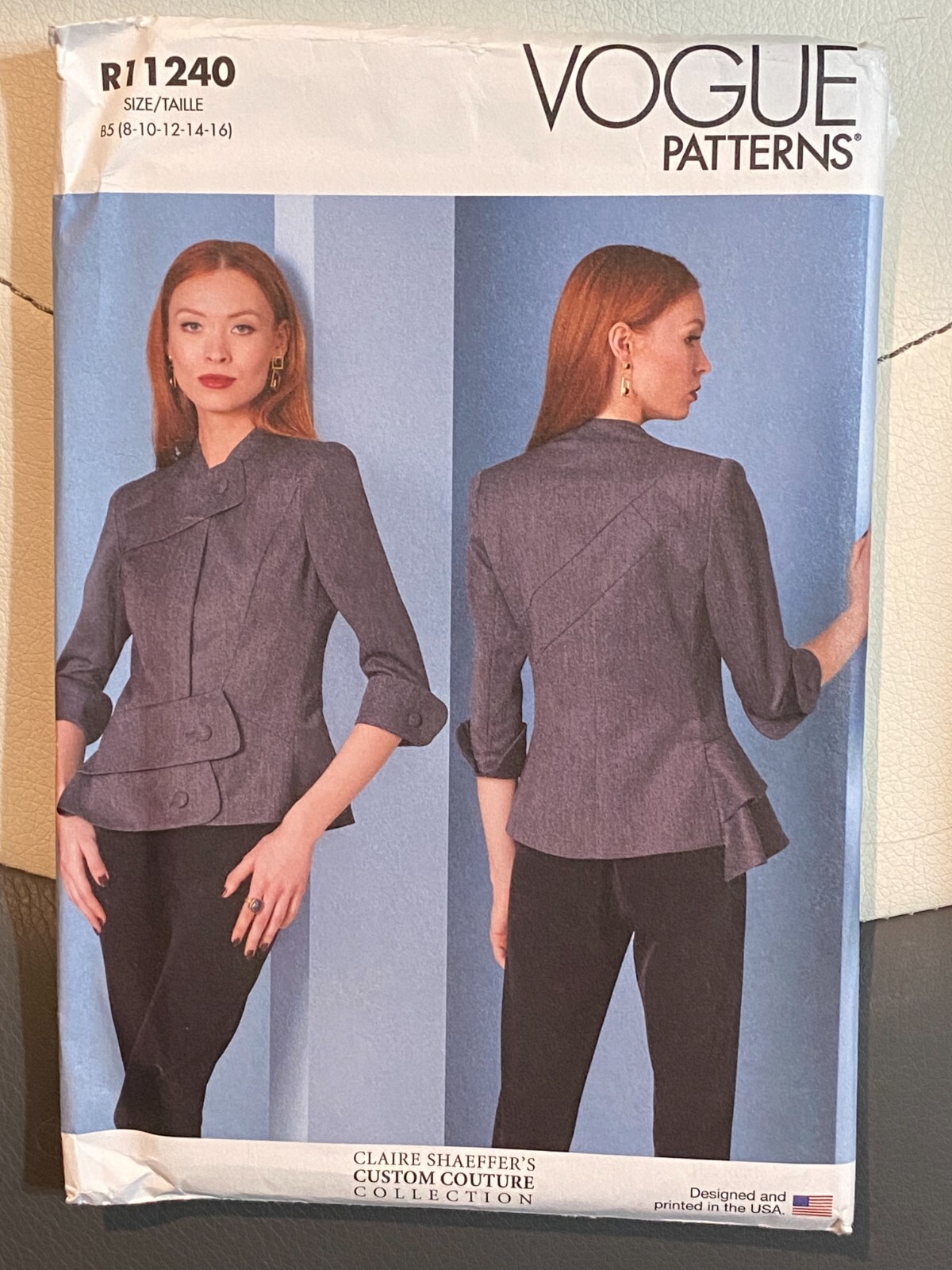 NEW/UNCUT Vogue Claire Shaffer's Custom Couture R11240 Misses Jacket Sizes 8-16