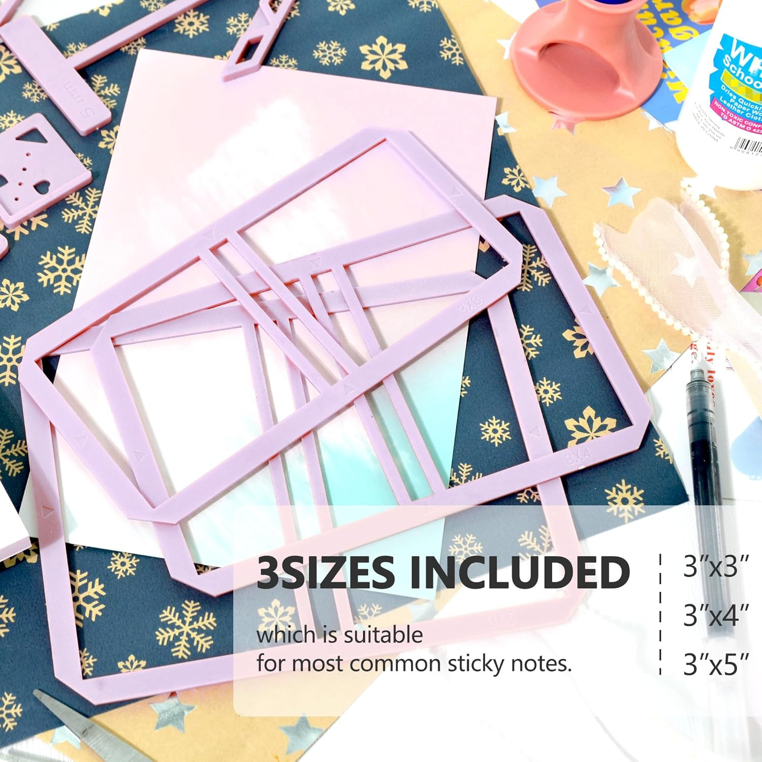 9Pcs Bookbinding Easy Scrapbooking Tool for Starter, Complete Great Stencils and