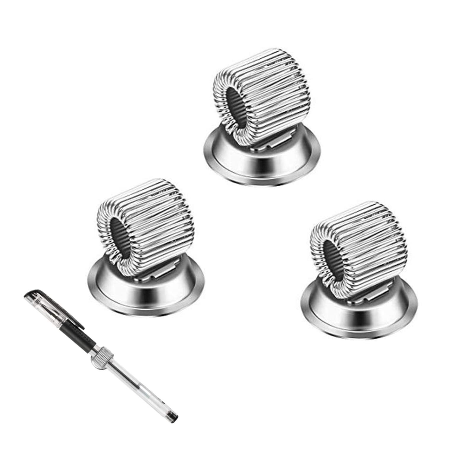 3pcs Strong Magnetic Single Pen Holders Organizer Clips with Adjustable Sprin...