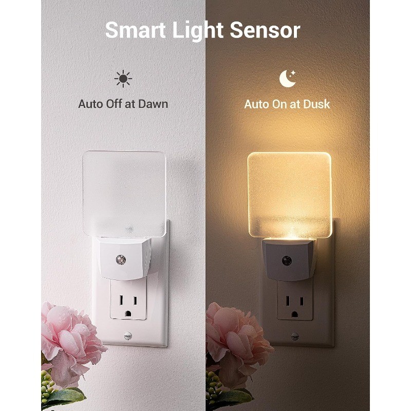 Night Lights Plug into Wall, LED Night Lights Light Sensor 4 Pack Dusk to Dawn