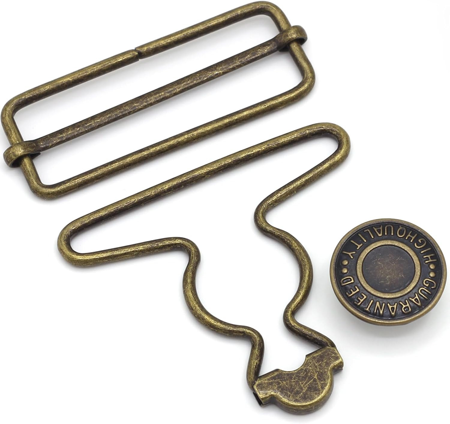 2 Sets 2 inch Overall Buckles Replacement, Metal Suspender Buckle Overall Clips