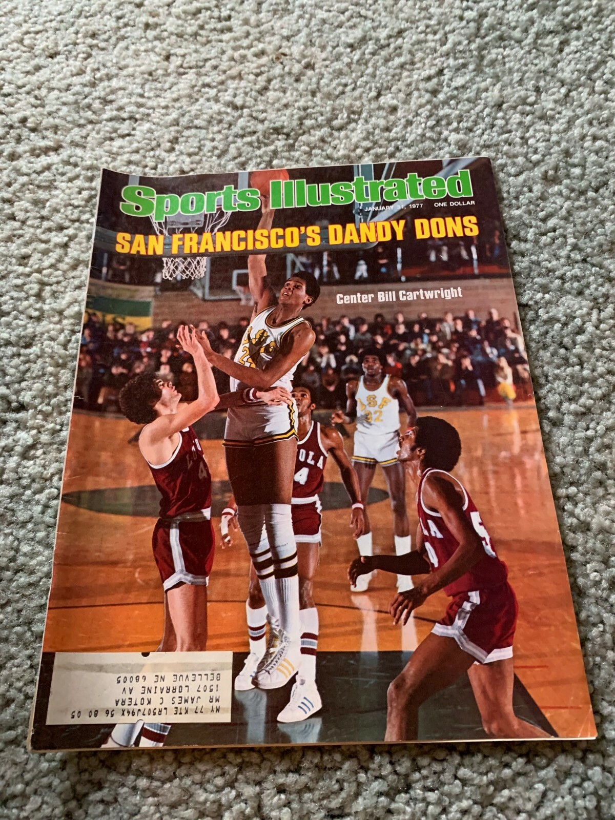 1977 San Francisco Dons Bill Cartwright Sports Illustrated 1/31