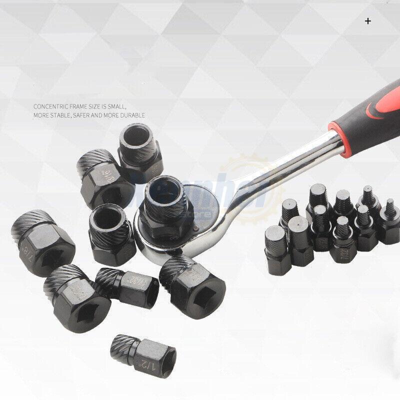 25Pcs Screw Extractor Set Hex Head Multi-Spline Easy Out Bolt Extractor Set New