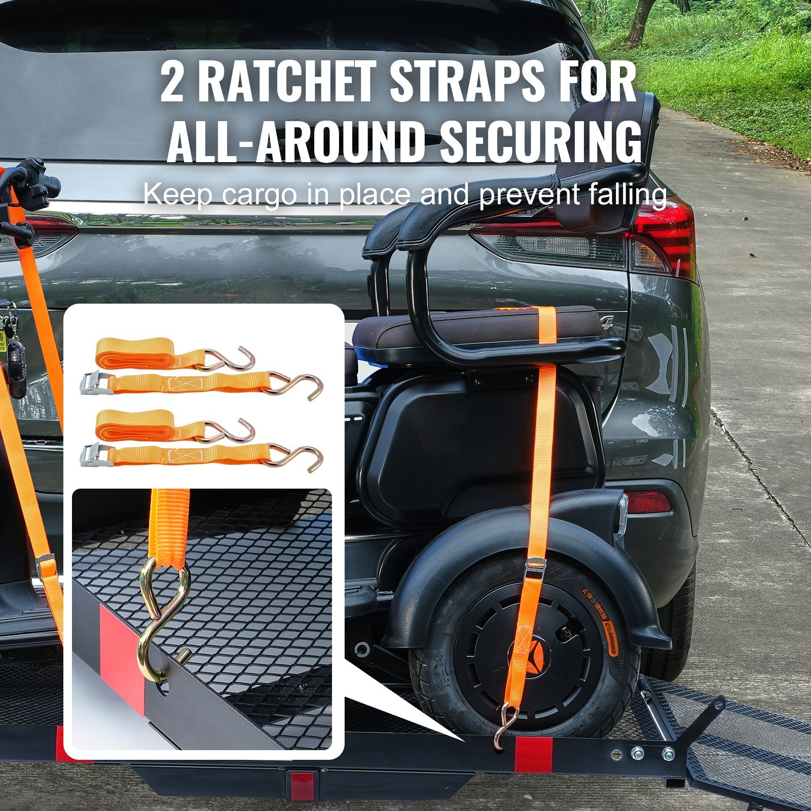 Hitch Mount Cargo Carrier, Iron Hitch Cargo Rack With Folding Ramp