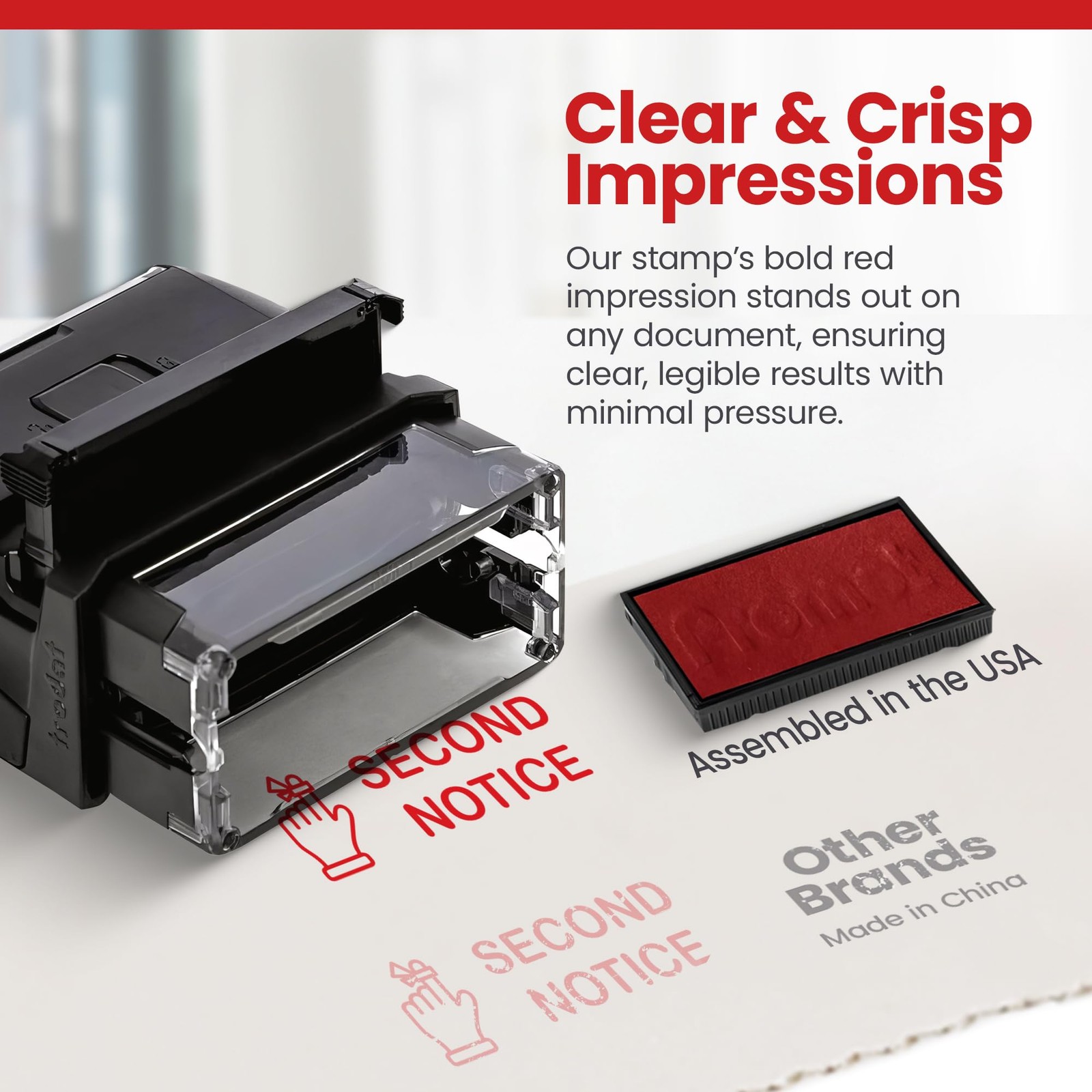 Second Notice Self Inking Rubber Stamp Red Ink Office Business Payment Mail