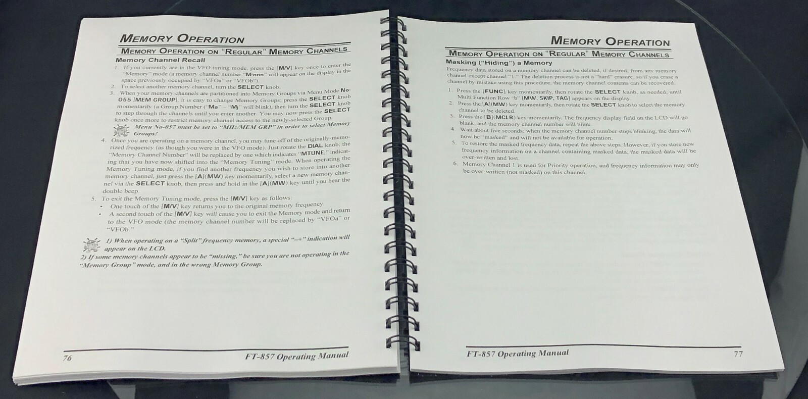 Yaesu FT-857 Transceiver Instruction Manual Operating Guide Coil Bound