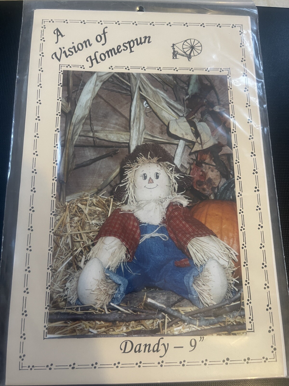 A Vision of Homespun Pattern ~ Dandy Scarecrow  ~  9 inch ~ Adorable