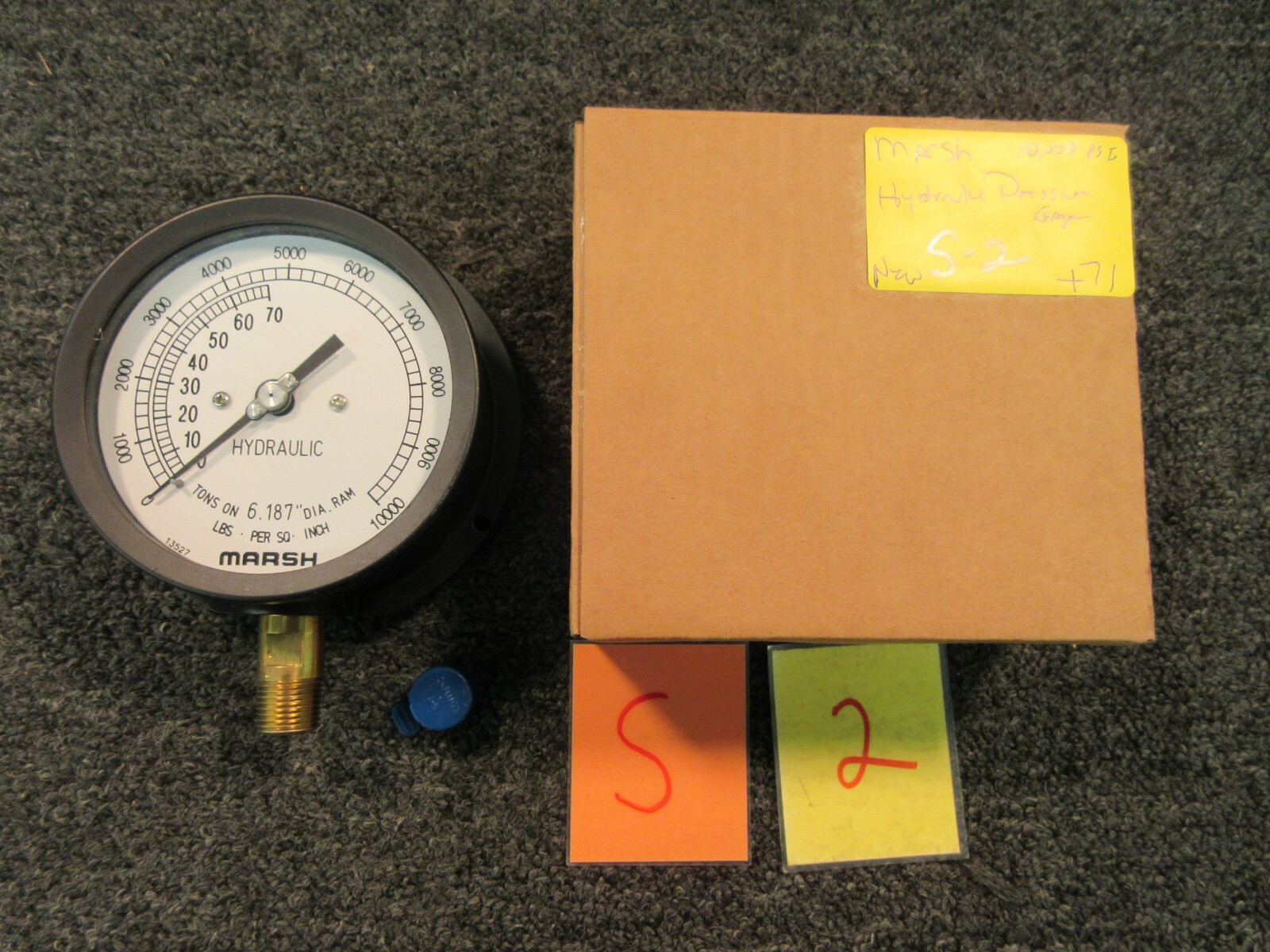 Marsh Bellofram Hydraulic Pressure Dial Gauge Indicator 10,000 Psi H15690