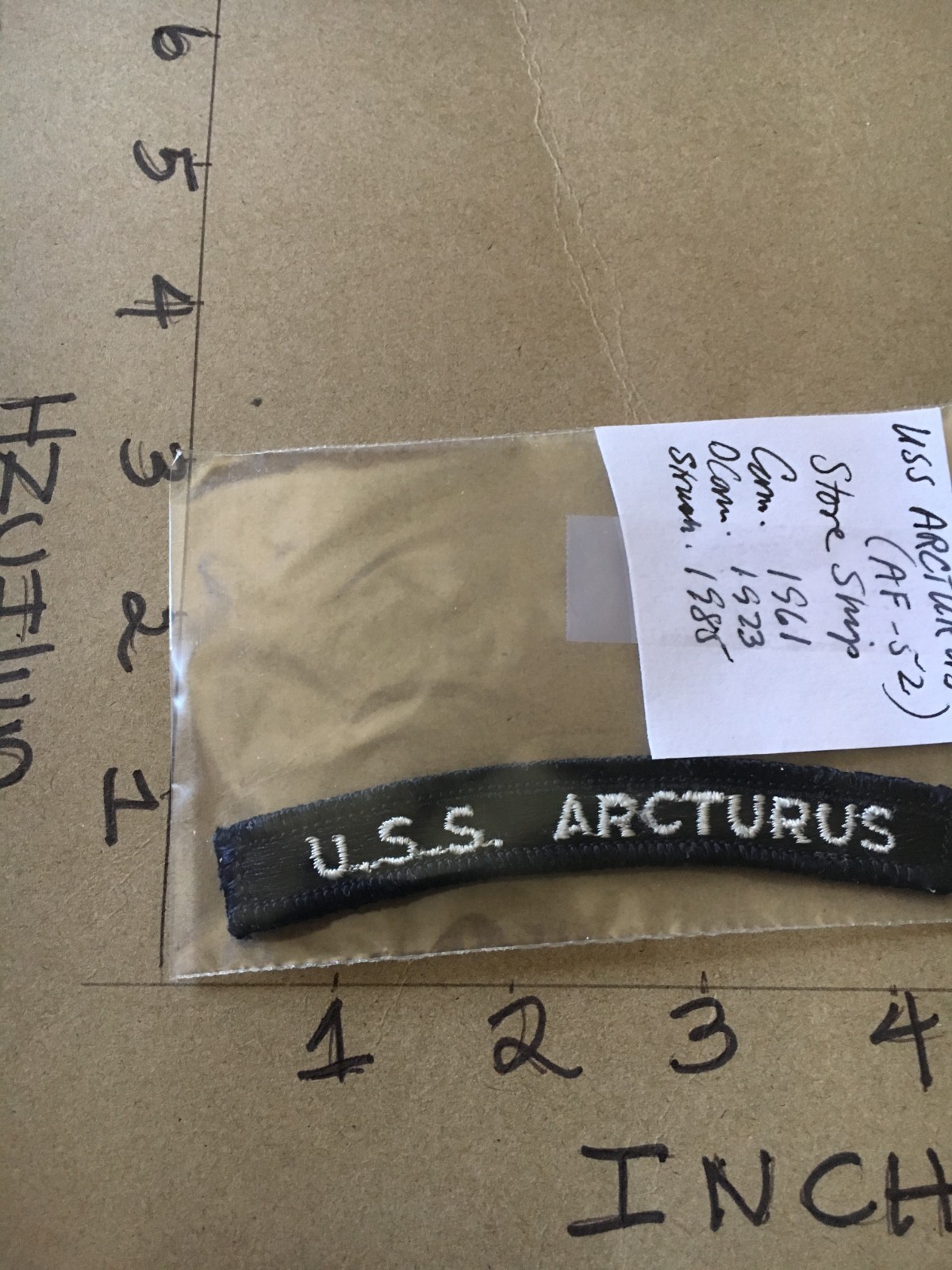 US NAVY SHOULDER STRIP TAB *** rocker *** Patch USS Arcturus
