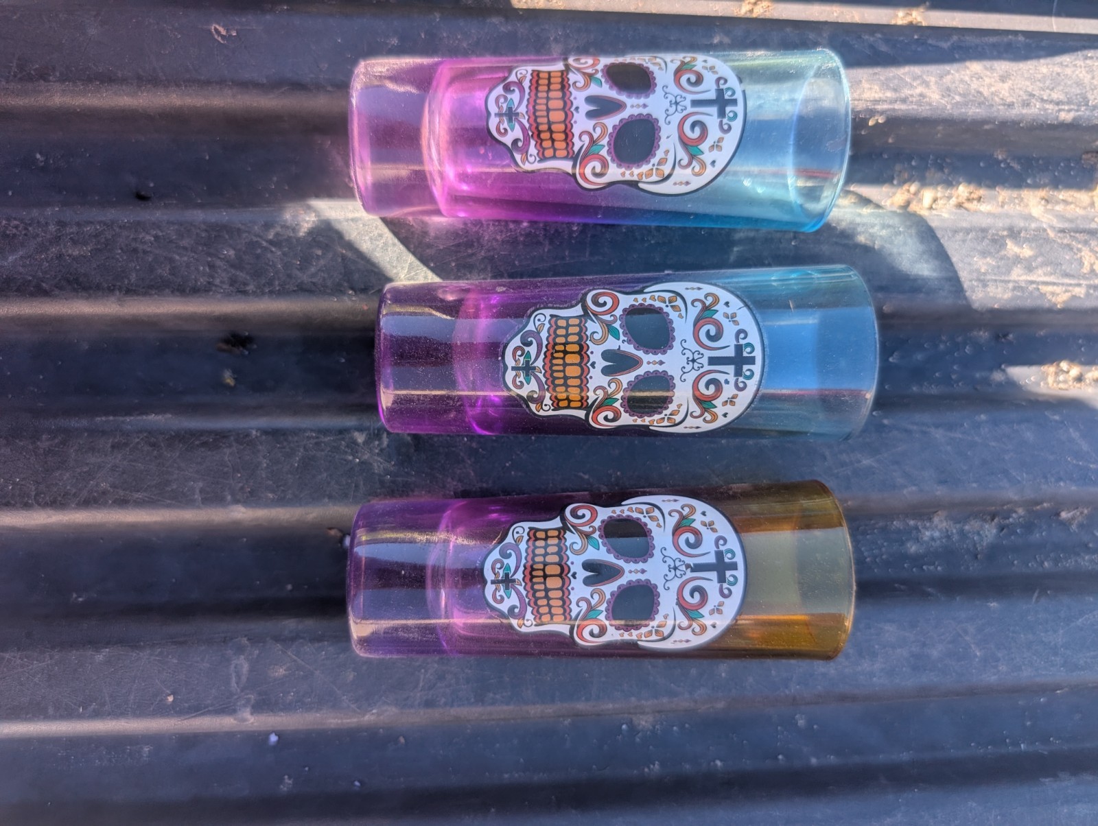 SUGAR SKULLS DAY OF THE DEAD Shooter SET OF 3 Multicolor