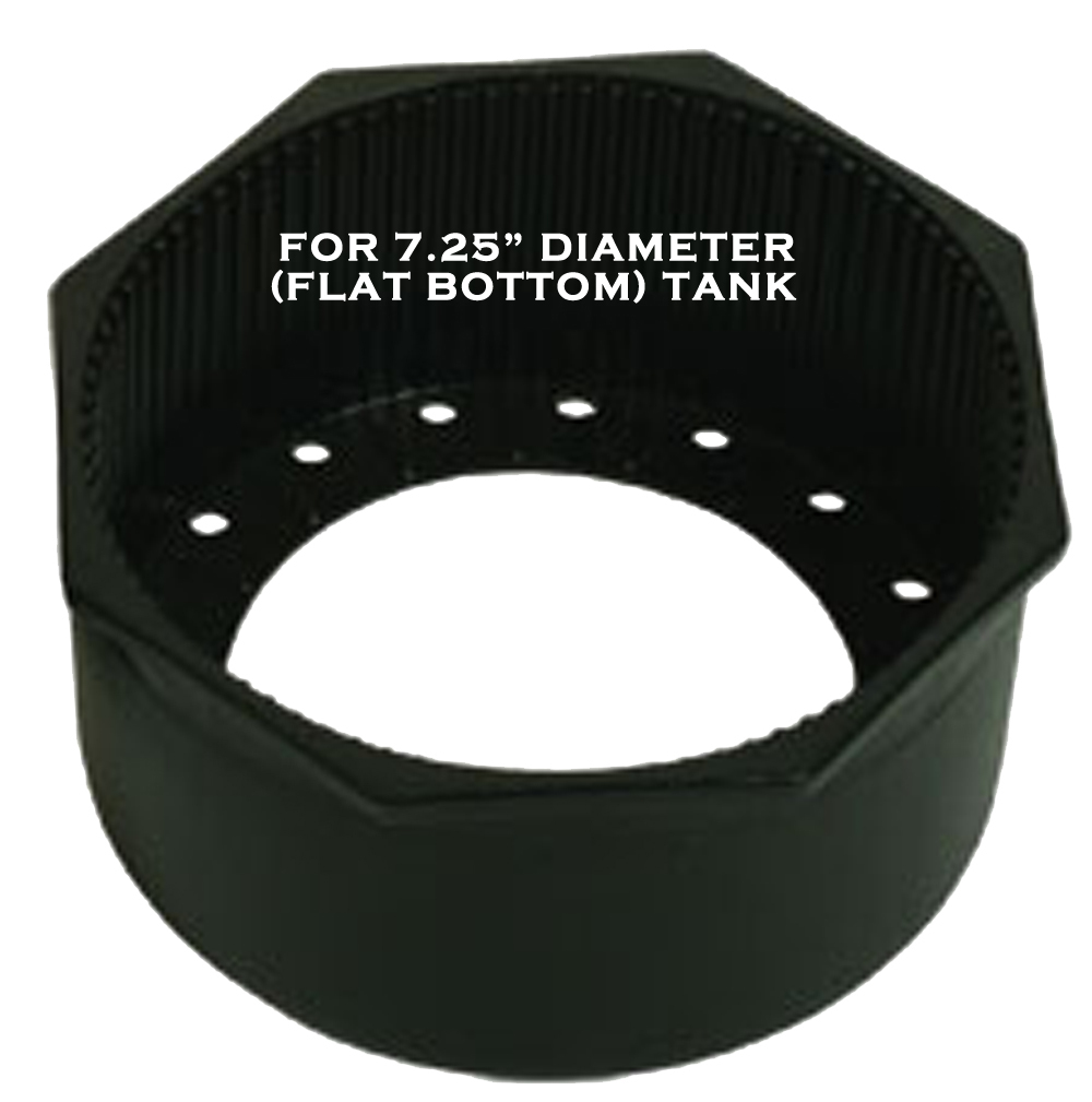 7.25" Diameter, Hex Plastic, Flat Bottom Tank Boot for Aluminum 80 Tank Cylinder