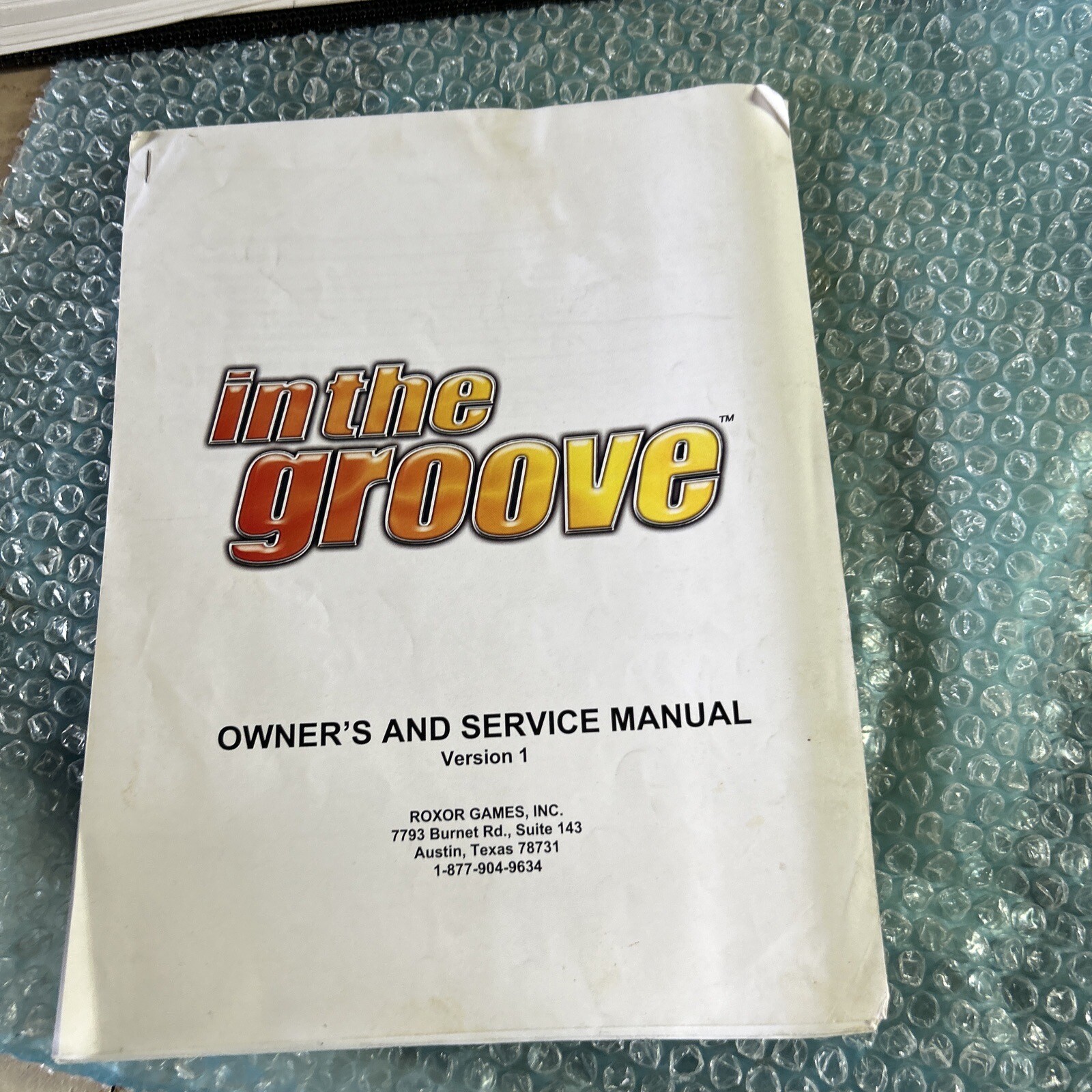 IN THE GROOVE ROXOR       arcade game manual add ship .10 cents