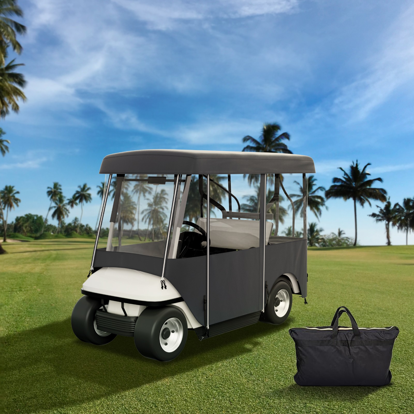 VEVOR Golf Cart Cover Driving Enclosure Waterproof Person Roll-up Door