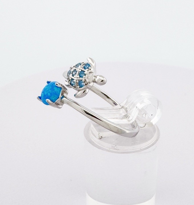 Opal Sea Turtle Ring Adjustable One Size Sealife Genuine 925 Sterling Silver 💖