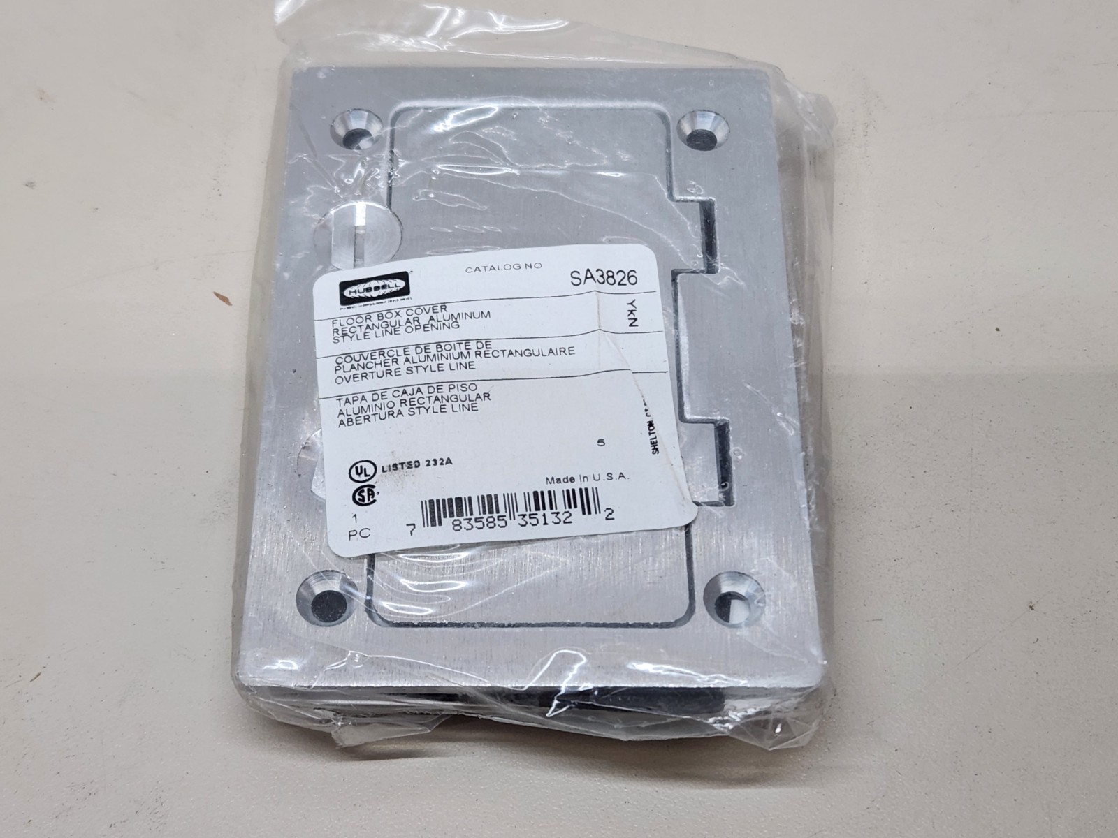Hubbell Wiring Device-Kellems SA3826 Box Cover Floor Box 2 Gang Aluminum ~ NEW