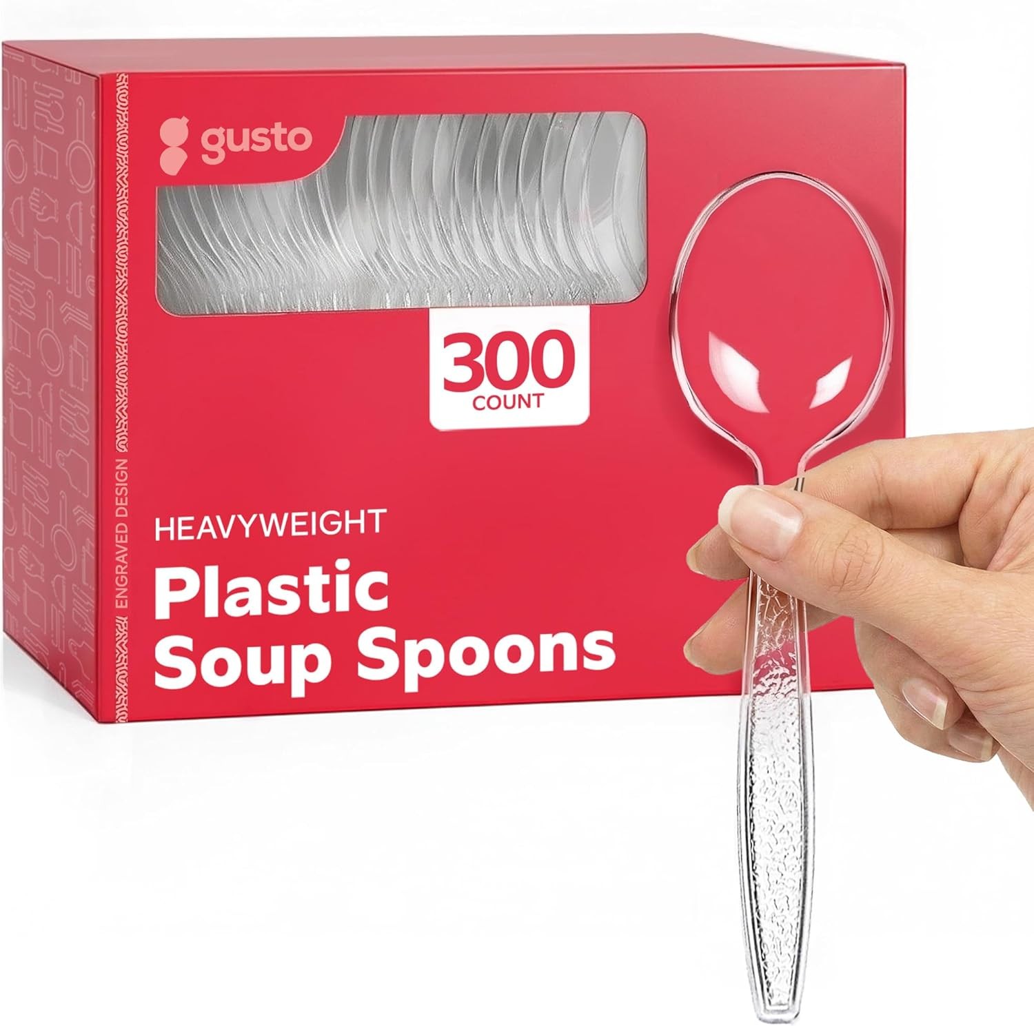 Heavy Duty Clear Plastic Soup Spoons [] Disposable  Utensils