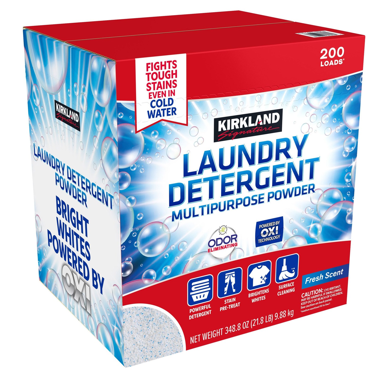 Kirkland Signature Oxi Powder Laundry Detergent, 200 Loads, 348.8 oz (21.8 lbs)