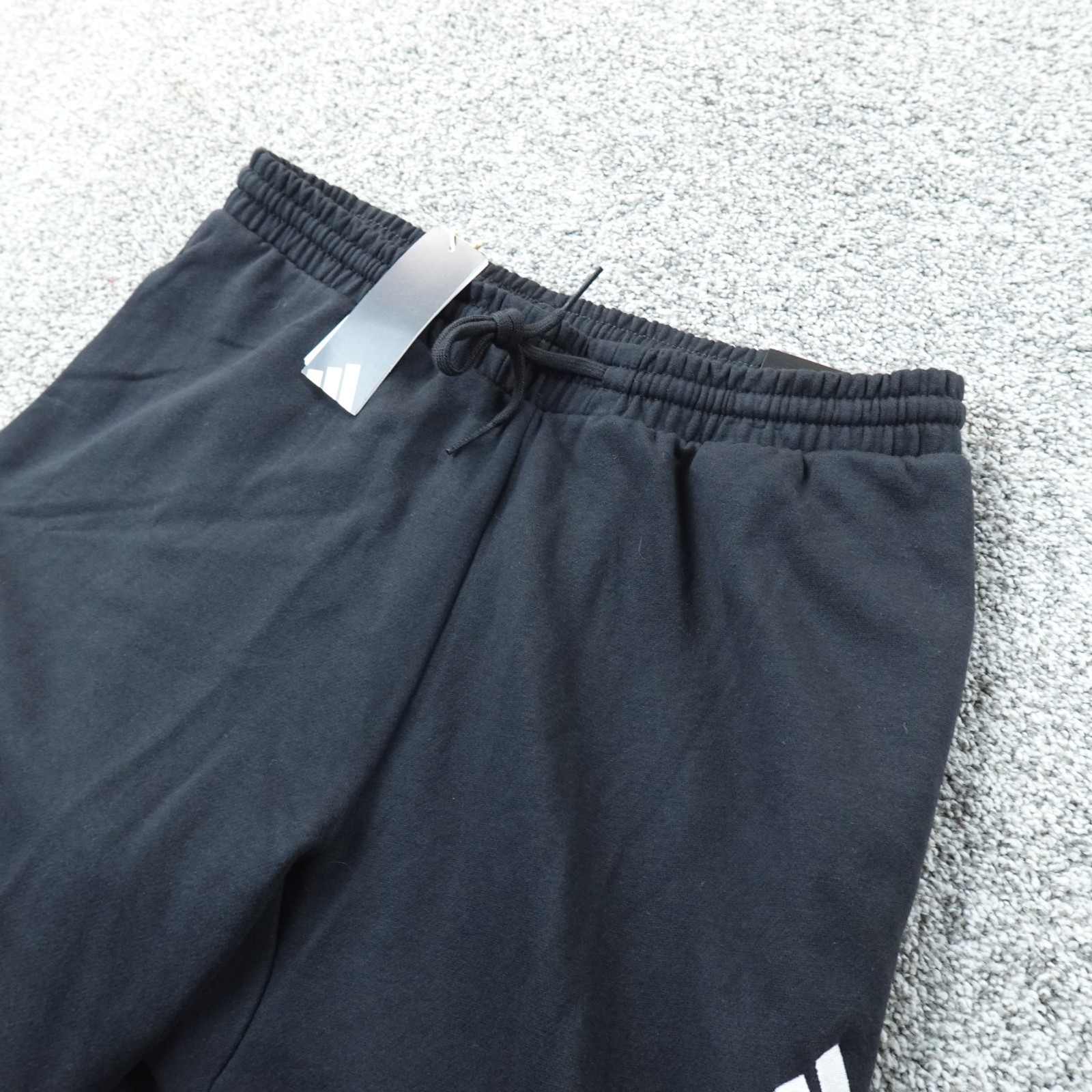 NEW Adidas Pants Mens L Black Track Drawstring Sweatpants Jogger Gym Workout Run