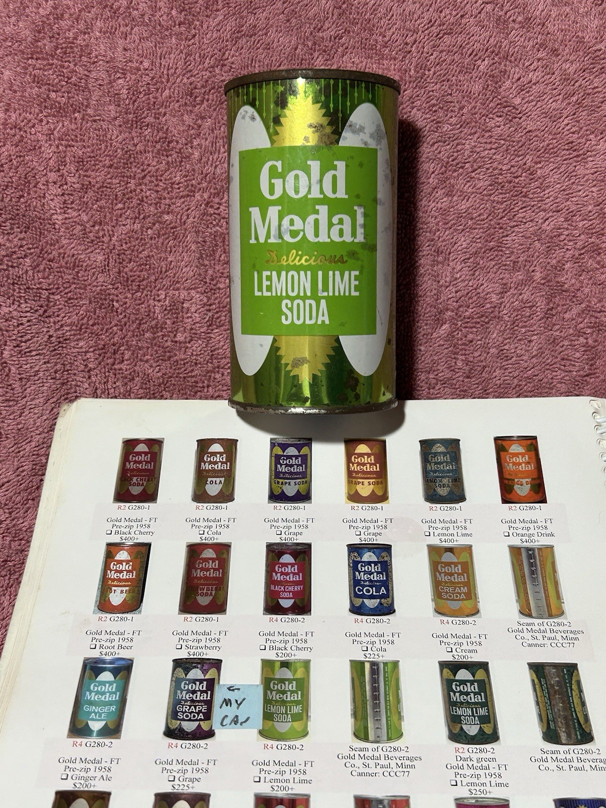 Gold Medal, Delicious Lemon Lime, Vintage Soda Can.