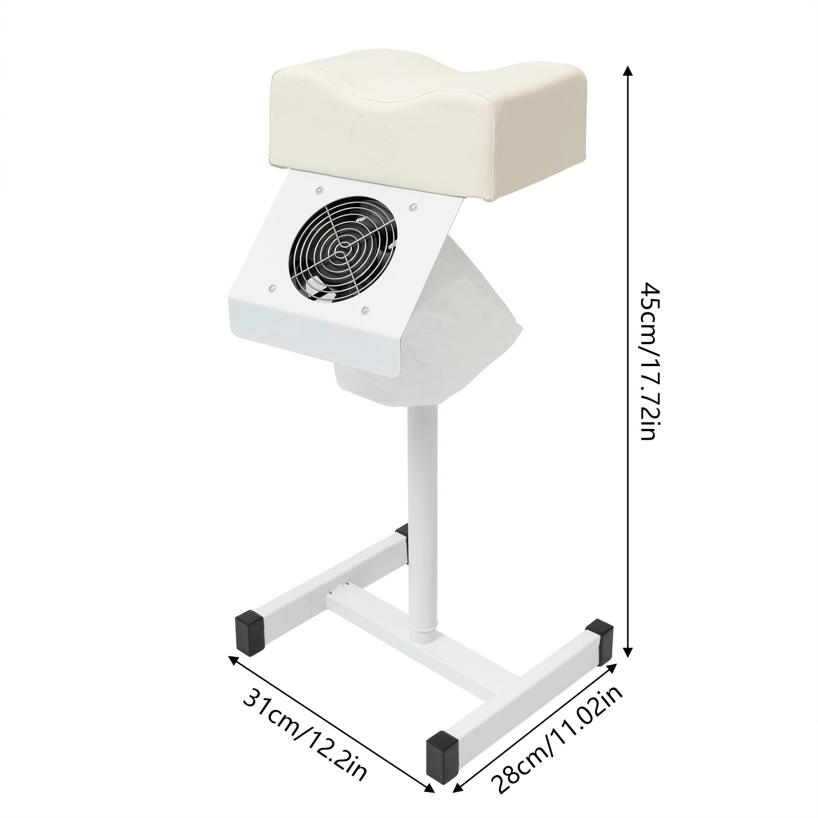 Adjustable Nail Chair With Vacuum Cleaner Freestanding Salon Footrest Lift Stool