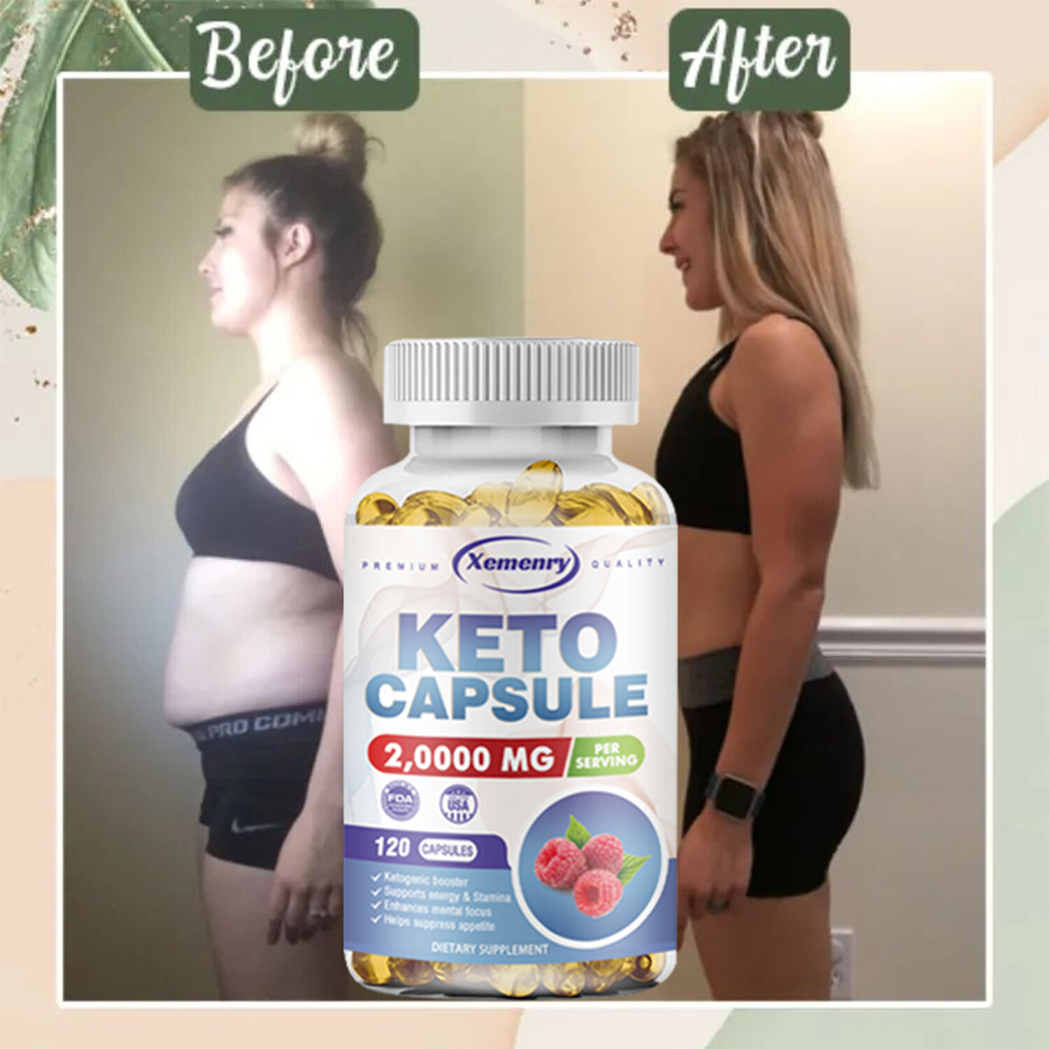 Keto Capsules 20000mg - Ketone Fat Burner Rapid Weight Loss Diet Ketosis