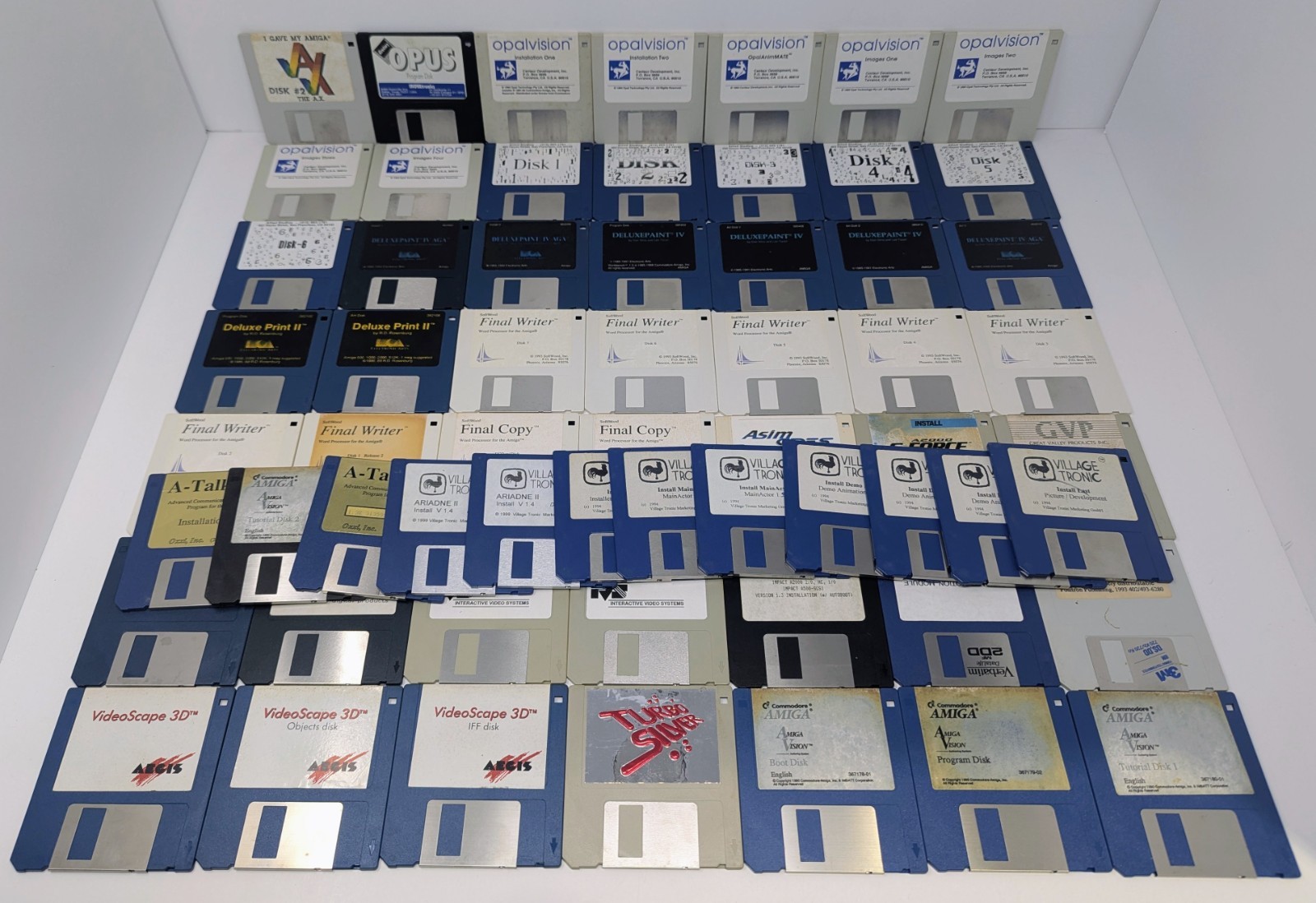 Amiga Software Lot Of 61 3.5" Disks - Turbo Silver, Amiga Vision, Picasso & More