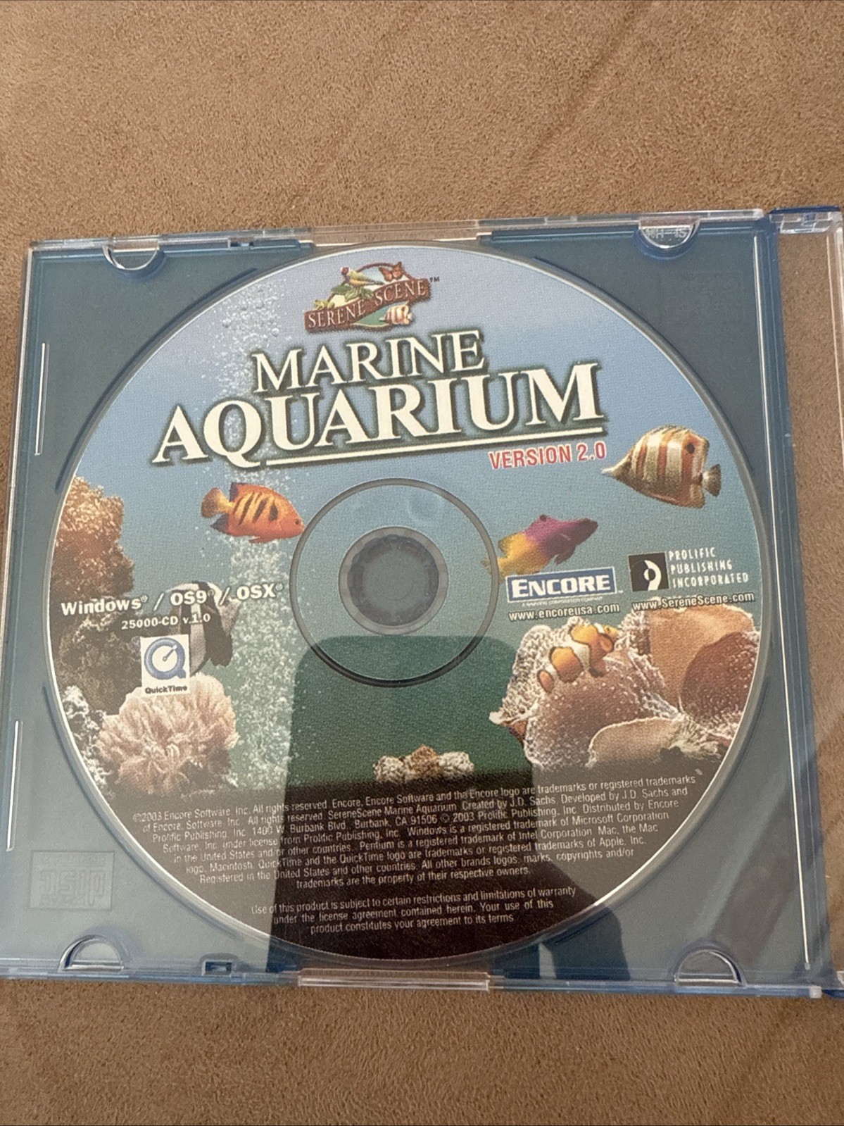 Serene Scene  Marine Aquarium -Windows/OS9/OSX Version 2.0-CD