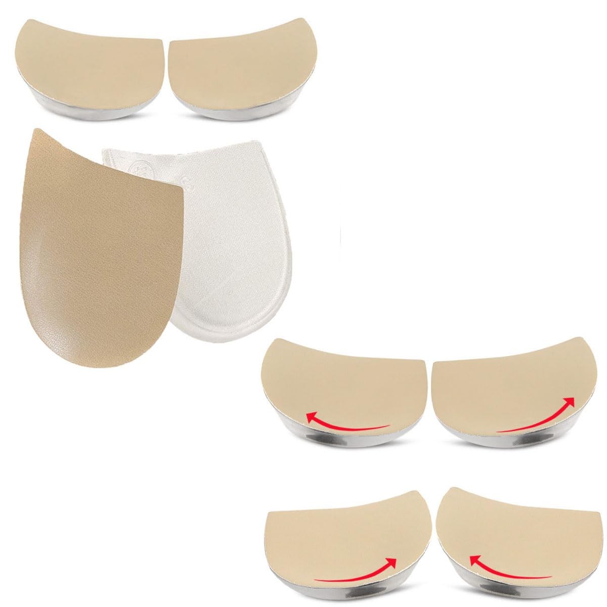 4 Pairs Medial& Lateral Heel Corrective Insoles Supination & Over-Pronation L...