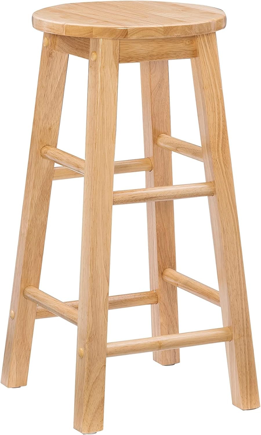 Natural Barstool W/ Round Seat 24-Inch