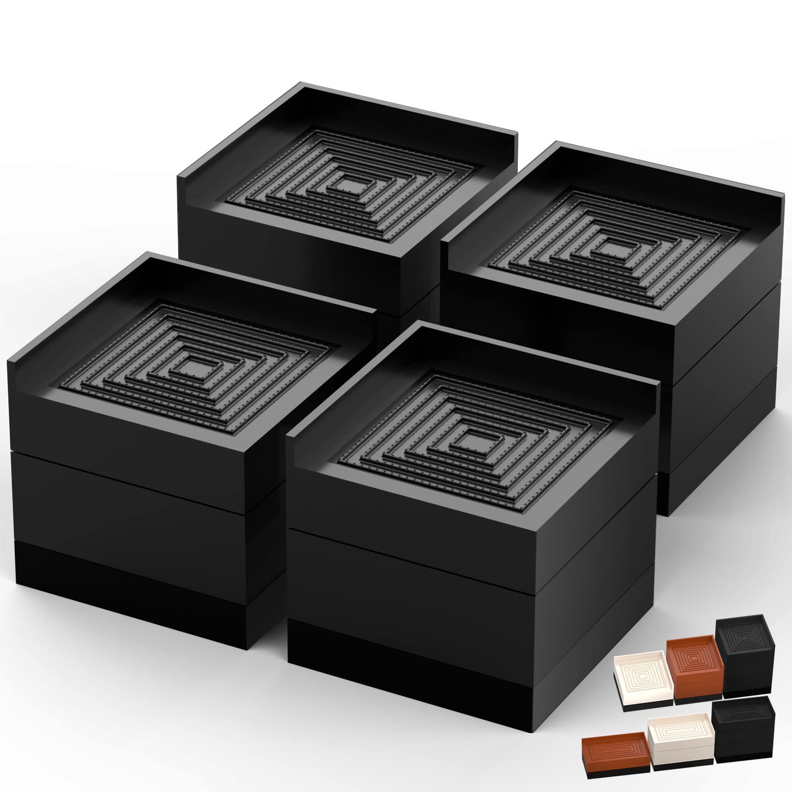 Furniture Risers Bed/Sofa/Desk/Table/Chair Leg/Fridge Lifts to 1.5 3 and 4 in