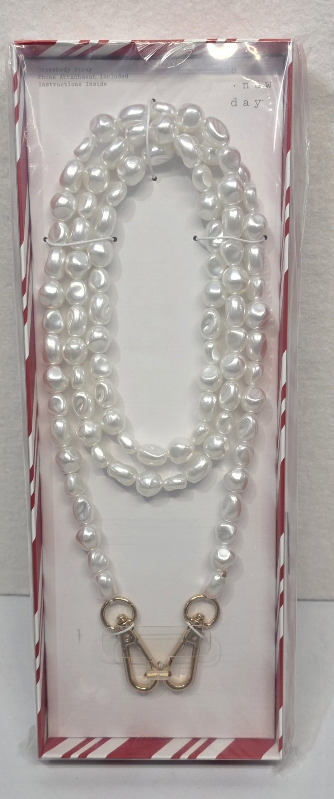 A New Day Pearl Beaded Crossbody Strap- Use for purse or phone- NIB