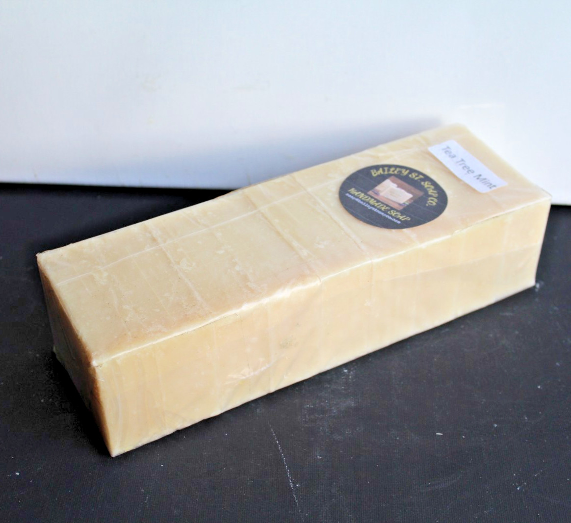 Tea Tree Mint Cold Processed handmade soap loaf, 9 precut bars- FREE Shipping