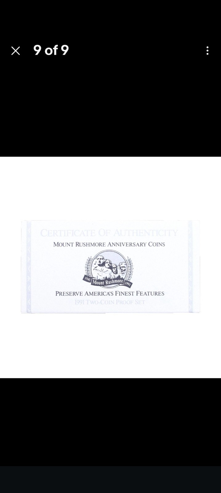 US Mint 1991 Prestige Proof 7 Coin Set Mount Rushmore Commemorative Silver $1