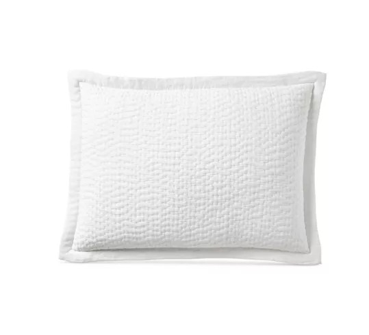 HOTEL COLLECTION BRUSHSTROKE QUILTED WHITE STANDARD PILLOW SHAM NIP
