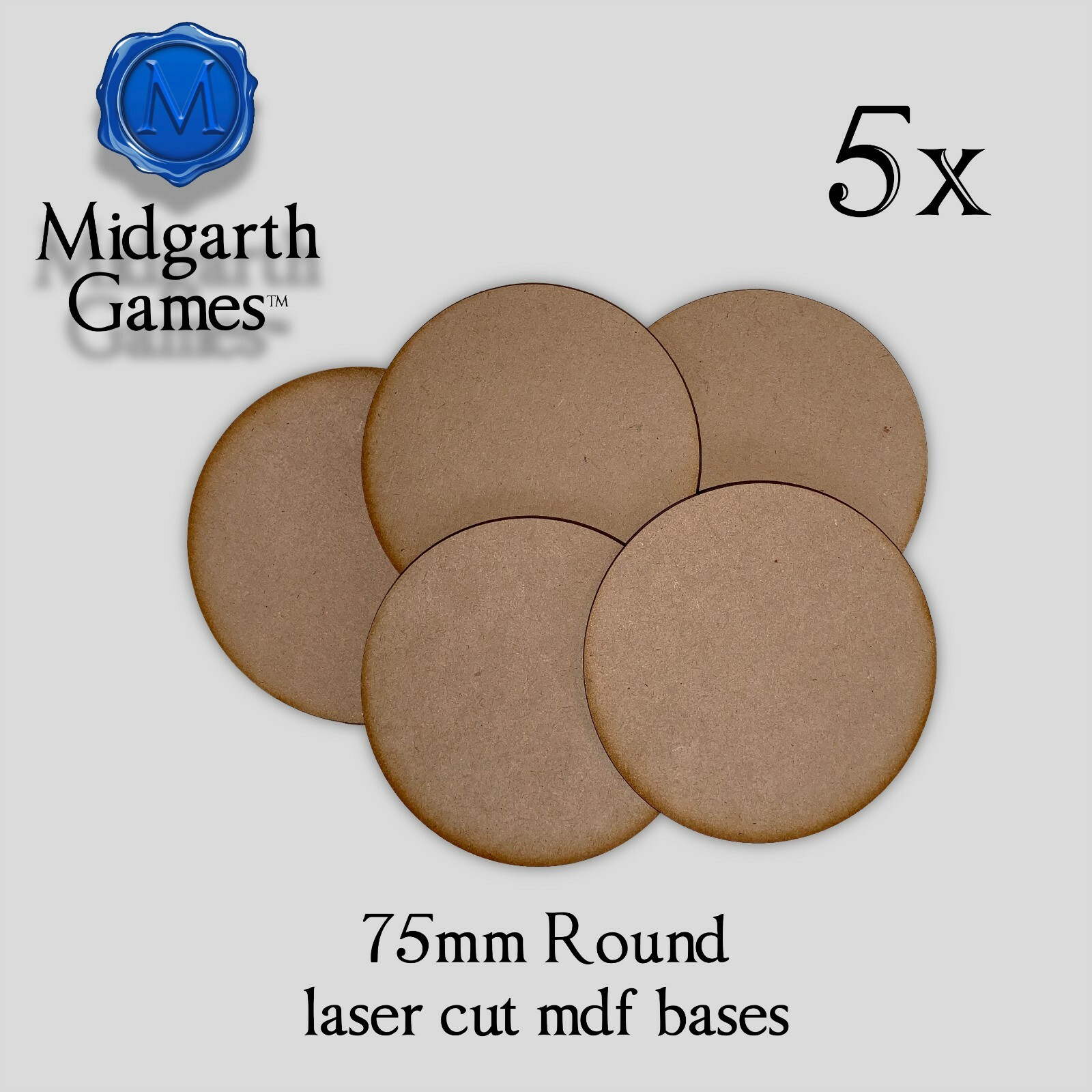 5x Round 75mm 3" MDF Bases Miniature Warhammer AoS 40K FREE SHIPPING US SELLER
