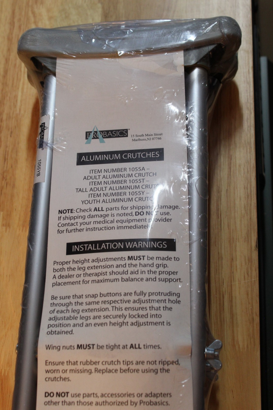 ProBasics Youth-Short Aluminum Crutches -1055YB-One Pair-NEW