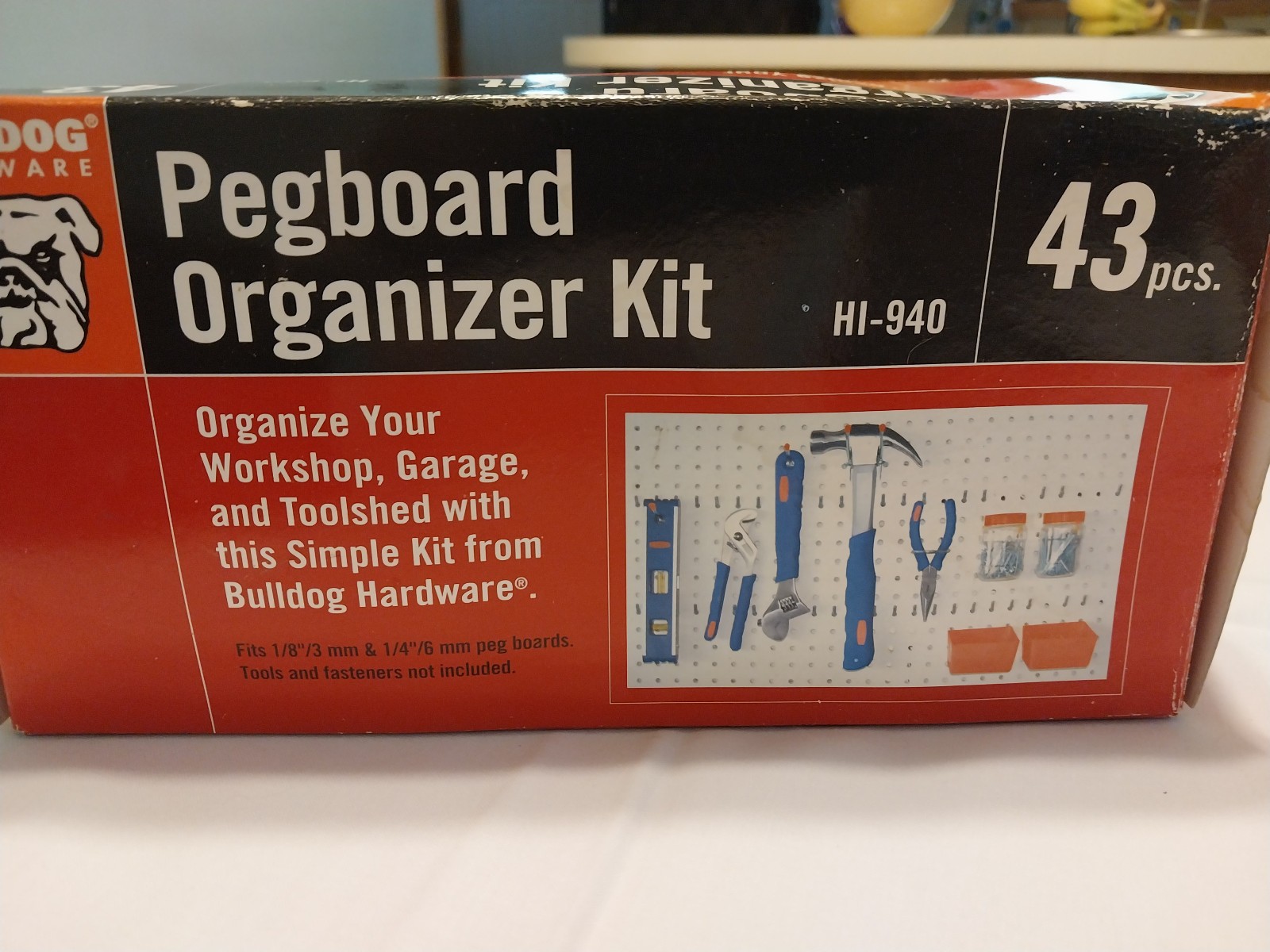 Bulldog 43 Piece Pegboard Organizer Kit for Peg Board fits 1/4 & 1/8