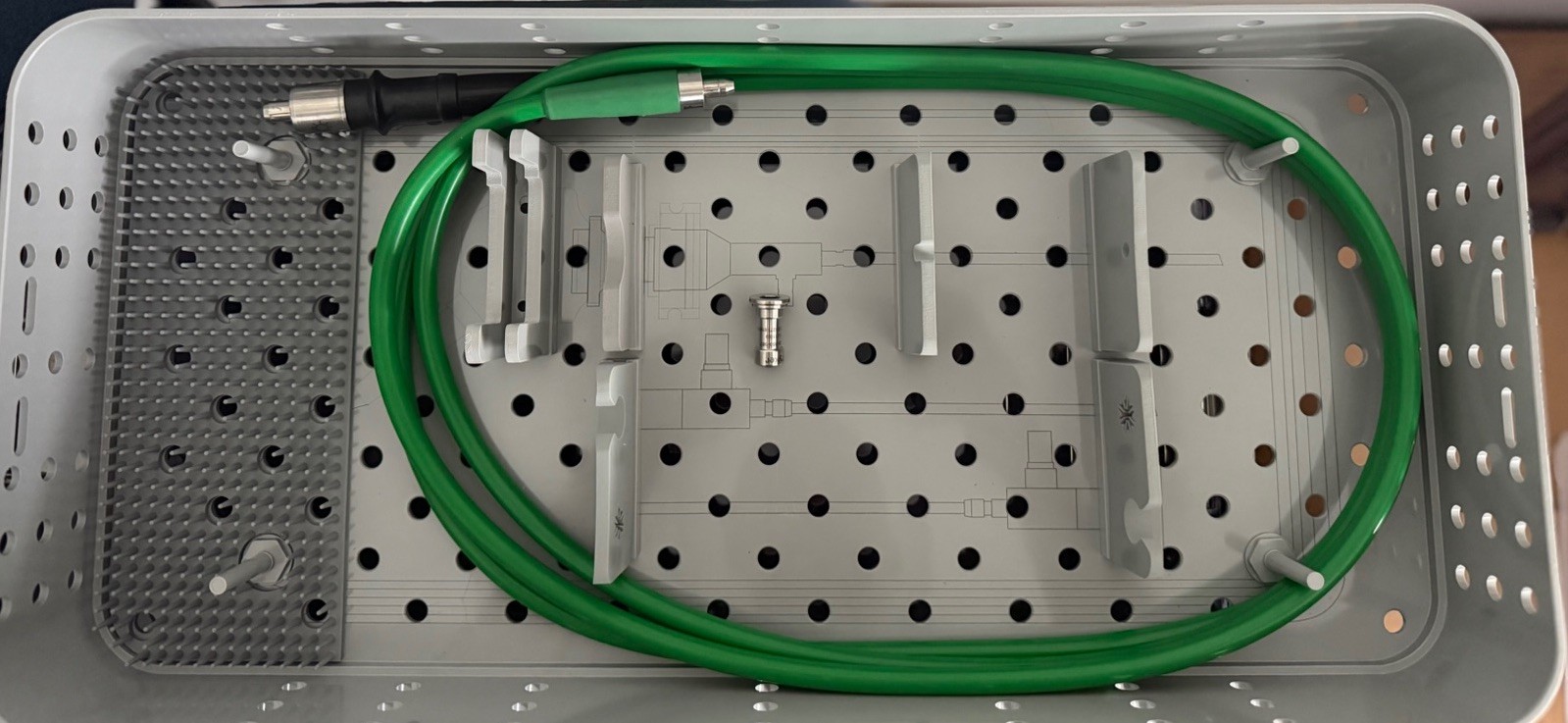 Stryker Fiber Optic Light Cable 233-050-400 with Adaptor and Sterilization Case