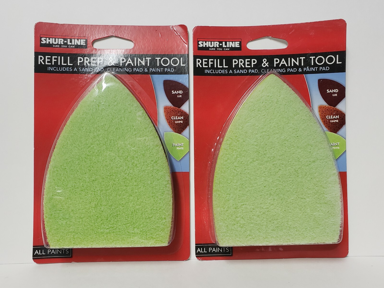 Lot of 2 Shur-Line 3-in-1 Paint Tool Refill Pads, Sand, Clean & Paint