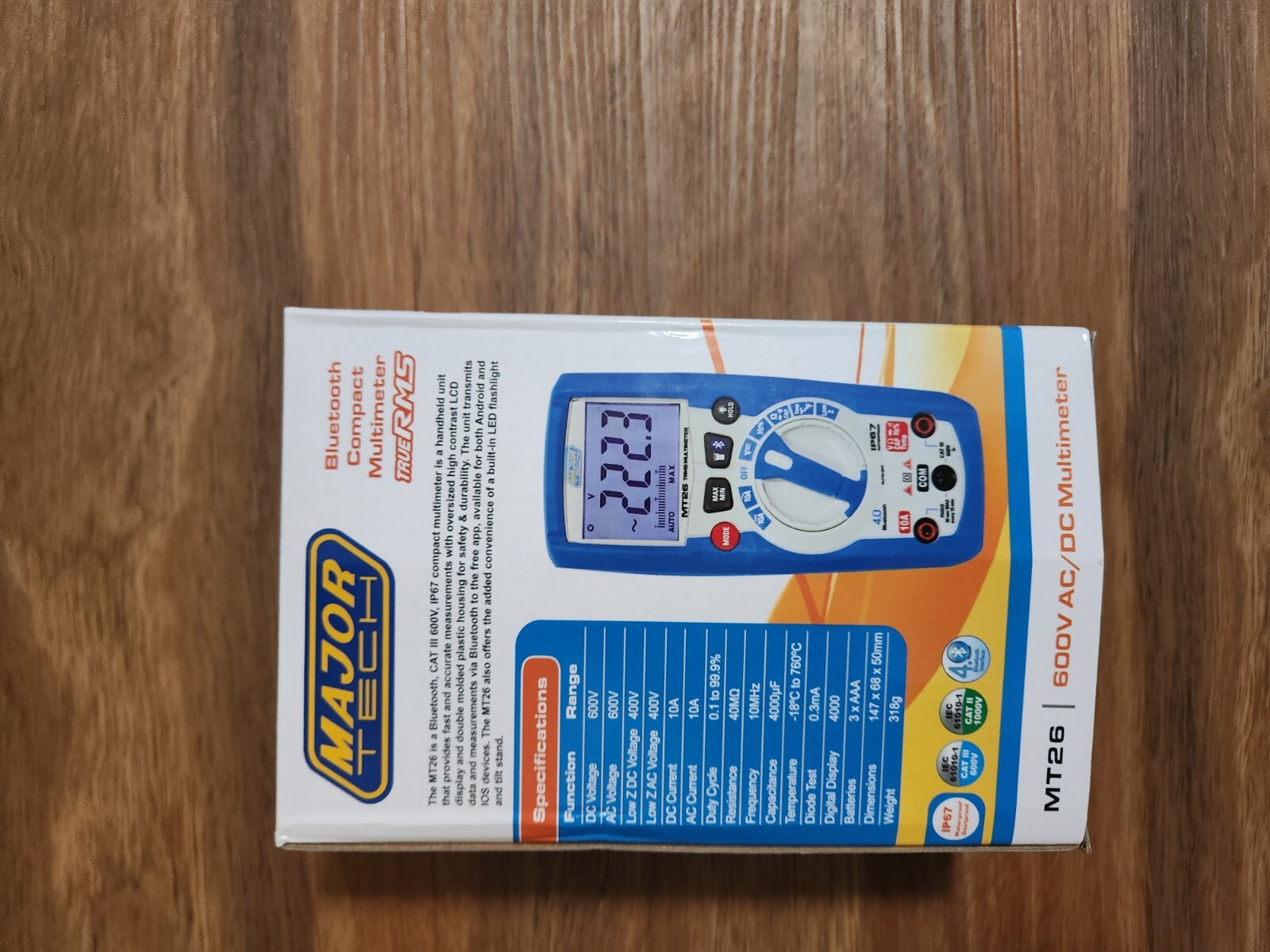 600V AC/DC True RMS Bluetooth Multimeter - MAJOR TECH - MT26